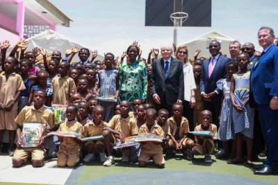 Education nationale : le Président italien Sergio Mattarella visite le Groupe scolaire Vridi Canal, réhabilité par AVSI avec le soutien financier du groupe ENI