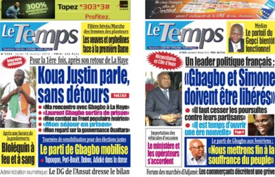 Côte d'Ivoire/ Presse : suspension du journal '' Le Temps'' et de son directeur de publication 