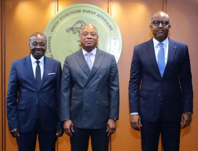 UEMOA : le Gouverneur de la BCEAO échange avec le Président du Conseil d’Administration et le Directeur Général du DC/BR