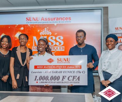 Distinction: SUNU ASSURANCES VIE CÔTE D’IVOIRE récompense la lauréate de Miss Mathématiques 2025