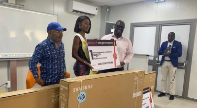 Le trio de gagnant de Miss Côte d’Ivoire 2023 reçoit du matériel