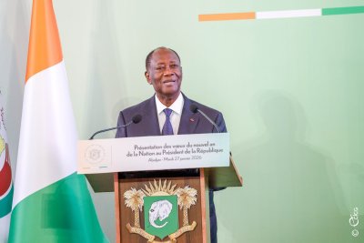 Vœux du nouvel an : le Président Alassane Ouattara réitère l'engagement de la Côte d'Ivoire à consolider une croissance forte, durable et inclusive 