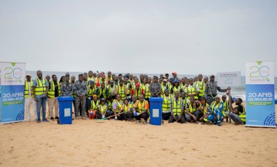 Responsabilité sociétale (RSE) :  des équipes de Goodwill Audit & Consulting nettoient la plage de Grand-Bassam