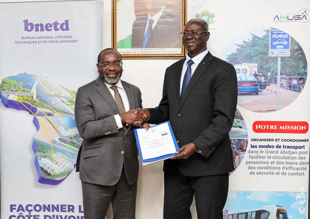 Amélioration de la mobilité urbaine dans le Grand Abidjan : l'AMUGA signe une convention-cadre d'assistance-conseil et d'appui technique avec le BNETD