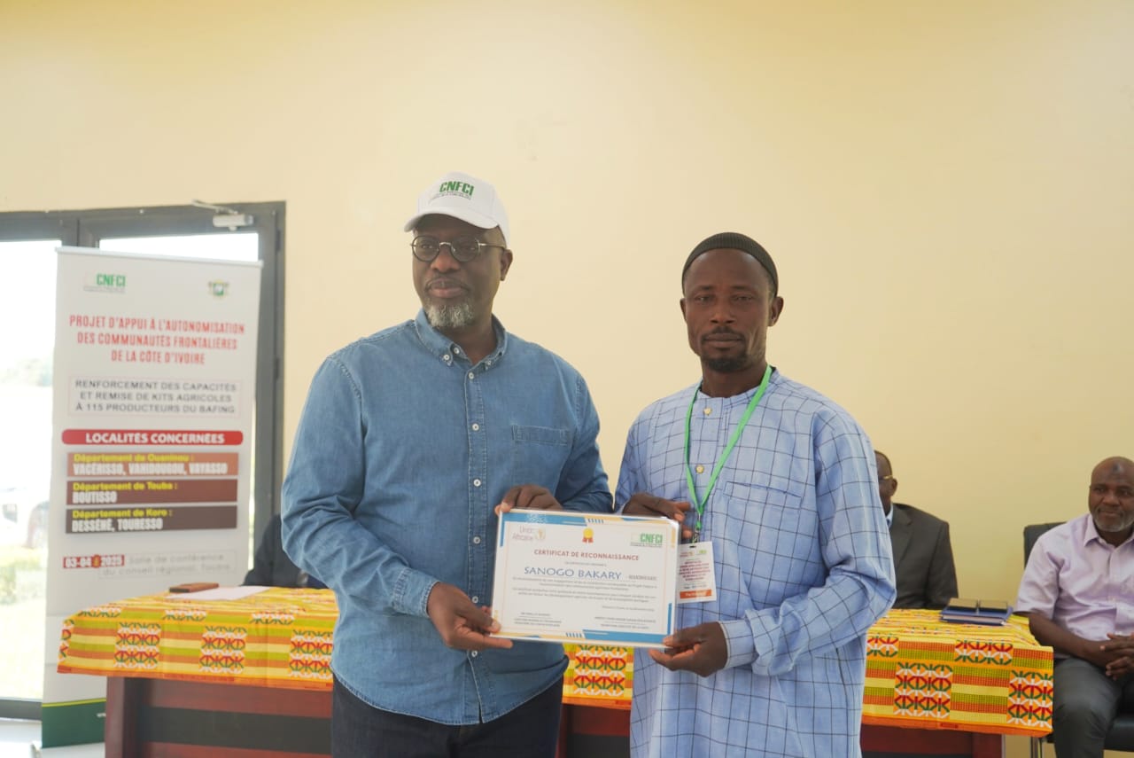 Autonomisation des communautés frontalières : la Commission nationale des Frontières de la Côte et l'UA renforcent les capacités de 115 producteurs du Bafing
