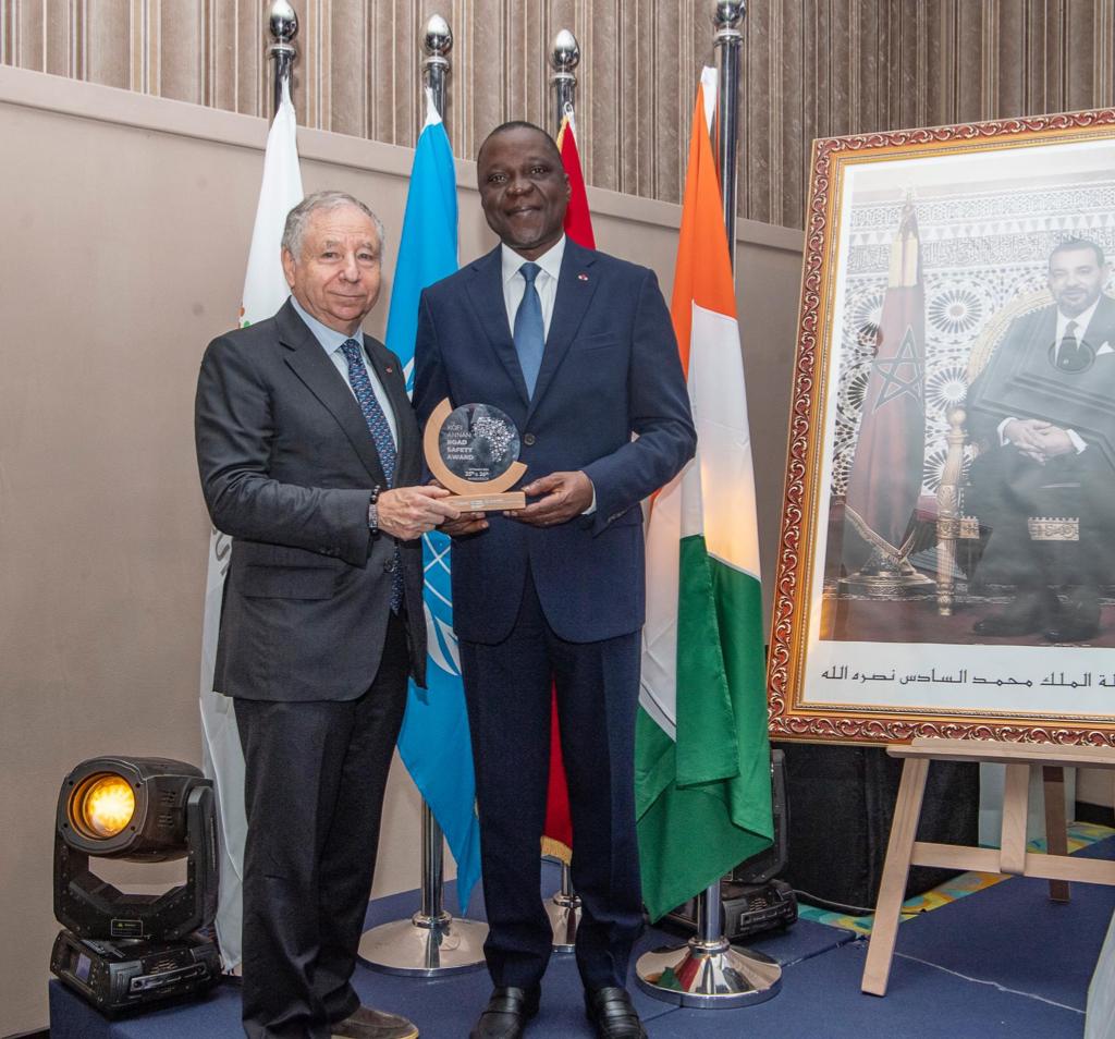  Awards de la Sécurité routière : La Côte d’Ivoire  reçoit « le 1er prix KOFI Annan pour l’innovation dans la digitalisation » à Marrakech