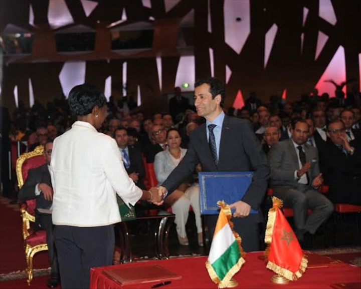 Signature de conventions à l’occasion de la visite du Roi Mohammed VI par le groupe Banque Centrale Populaire (holding de la Banque Atlantique Côte d’Ivoire –  BACI)