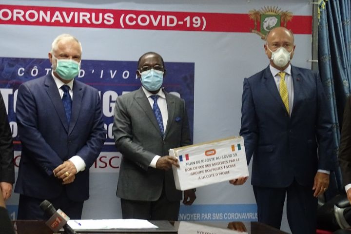 Covid 19 : don de 600.000 masques chirurgicaux du groupe Bouygues et SCDM à la Côte d’Ivoire