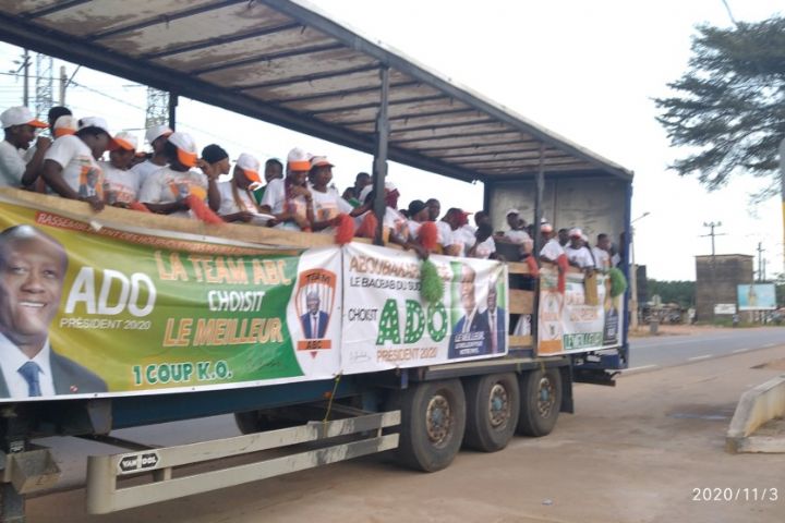 Présidentielle 2020: Une parade pour célébrer la victoire du candidat Ouattara à Aboisso