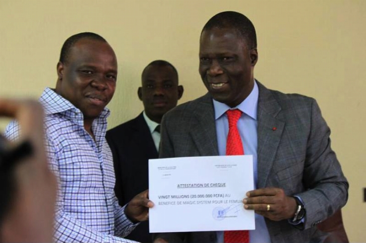 FEMUA 5 / Reconnaissance et soutien à Magic System	 : L’Etat ivoirien octroie une subvention de 20 millions FCFA