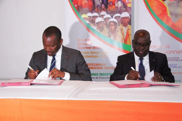 Adéquation Formation-emploi : le Secrétariat d’Etat chargé de la formation professionnelle signe une convention avec la Compagnie Ivoirienne d’Electricité