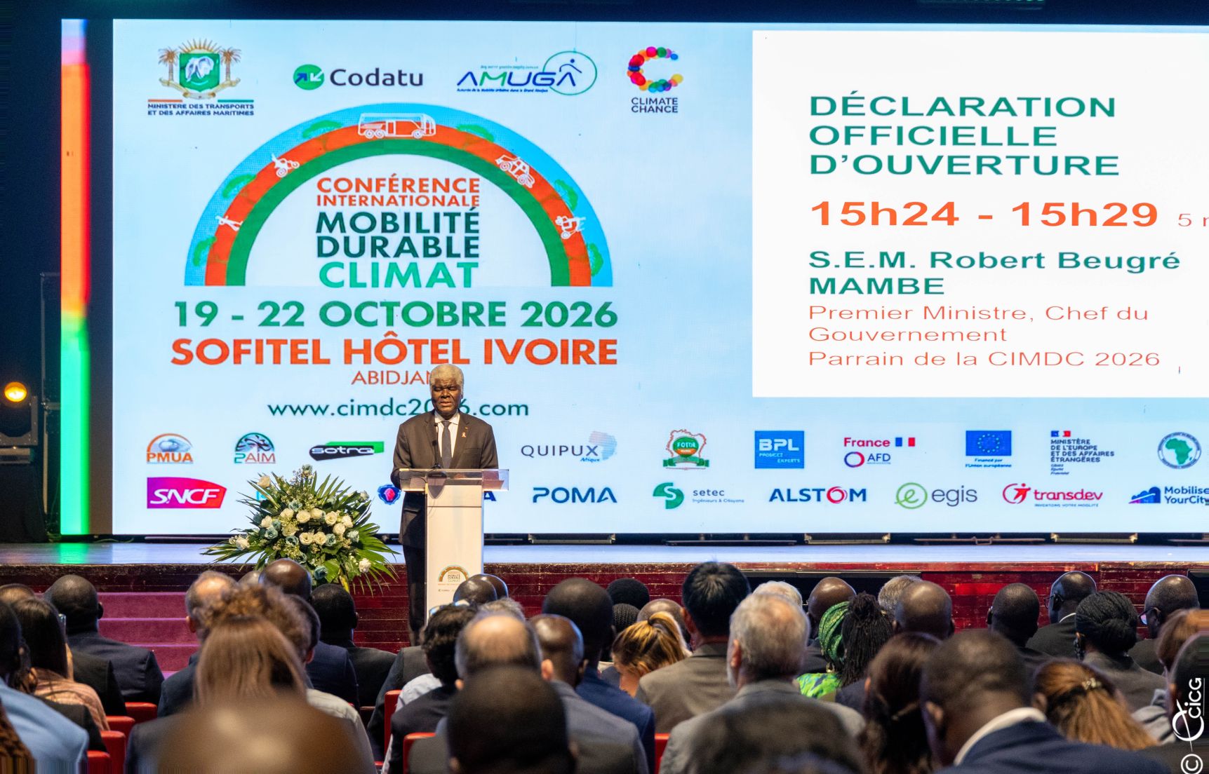 CIMDC 2026 : le Premier Ministre Beugré Mambé présente les enjeux d’une mobilité de masse, accessible au moindre coût et respectueuse de l’environnement