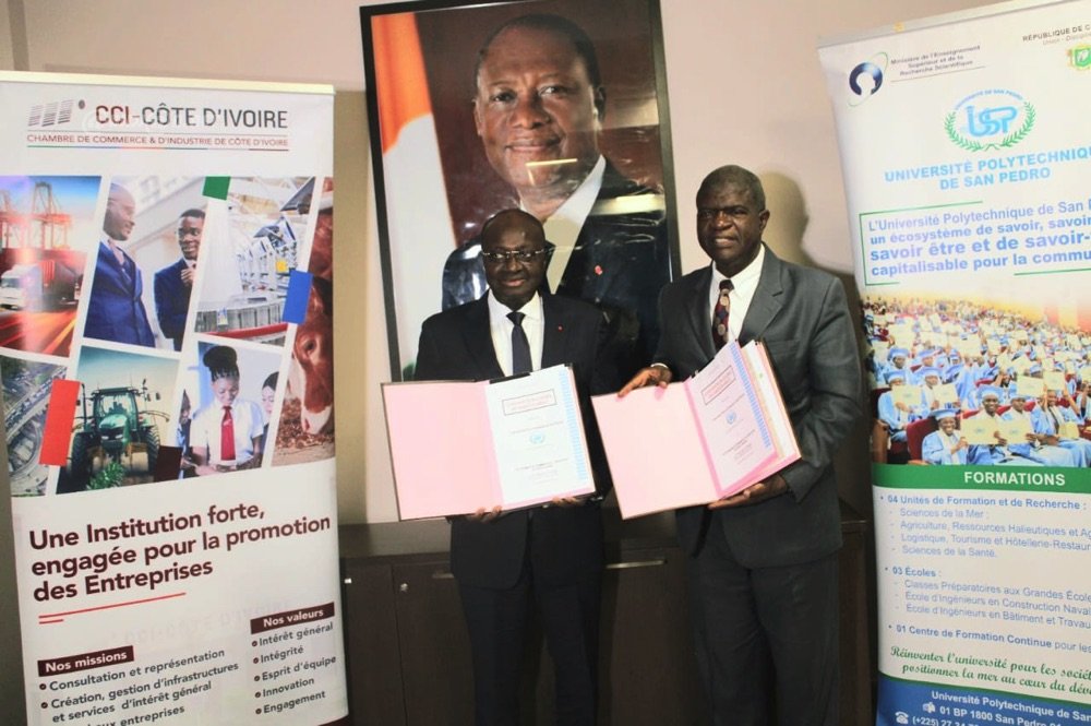 Coopération: la Chambre de Commerce et d'industrie de Côte d'Ivoire et l’Université Polytechnique de San Pedro unissent leur force