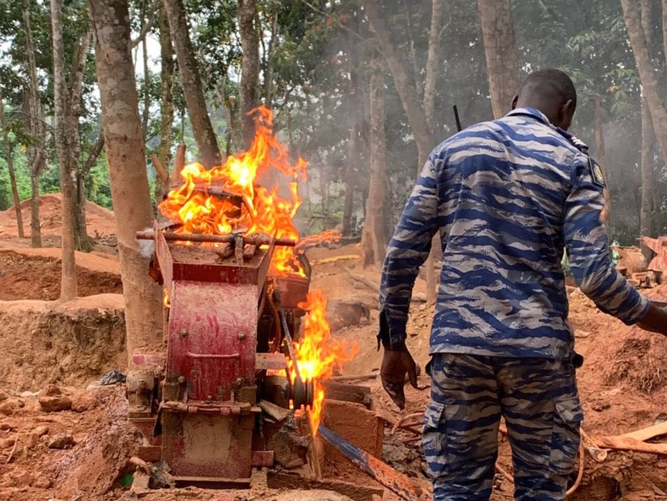 Côte d'Ivoire : la gendarmerie demantèle deux sites d'orpaillage illégal dans la localité d'Adzopé
