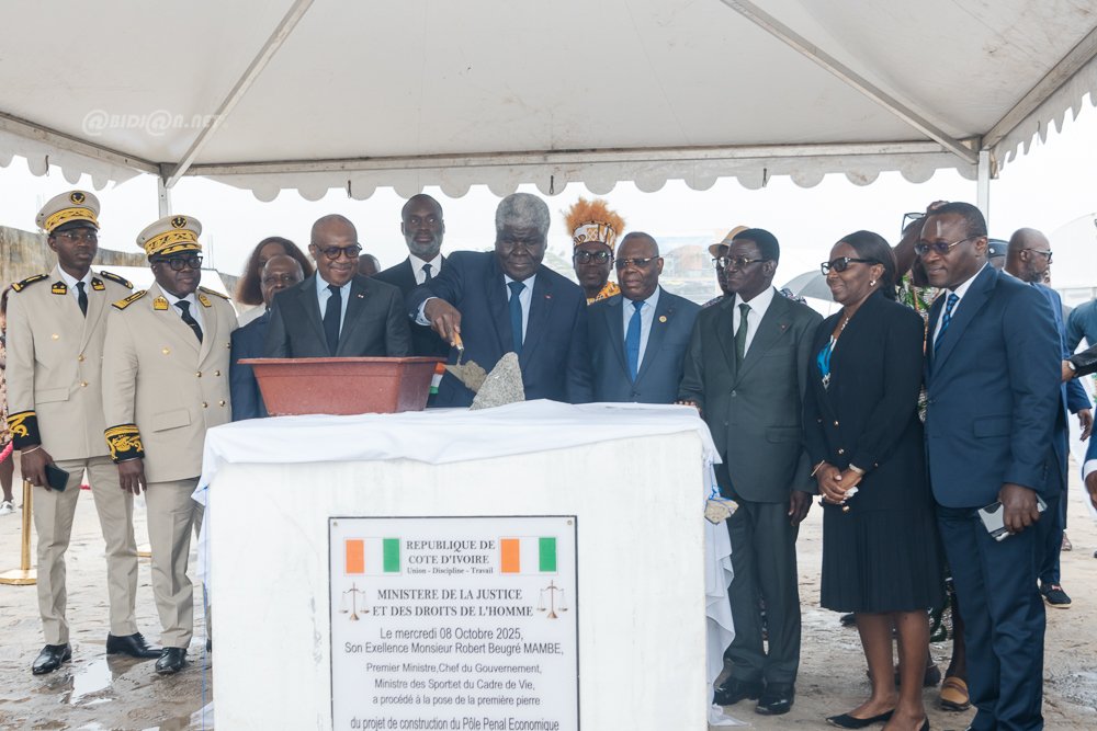 Côte d’Ivoire : Beugré Mambé lance les travaux de construction du siège du Pôle Pénal Économique et Financier à Bingerville 