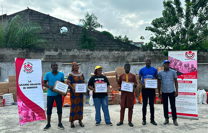 Côte d’Ivoire : l’association caritative Les ZINZINS du BONHEUR fait des dons à des associations et ONG