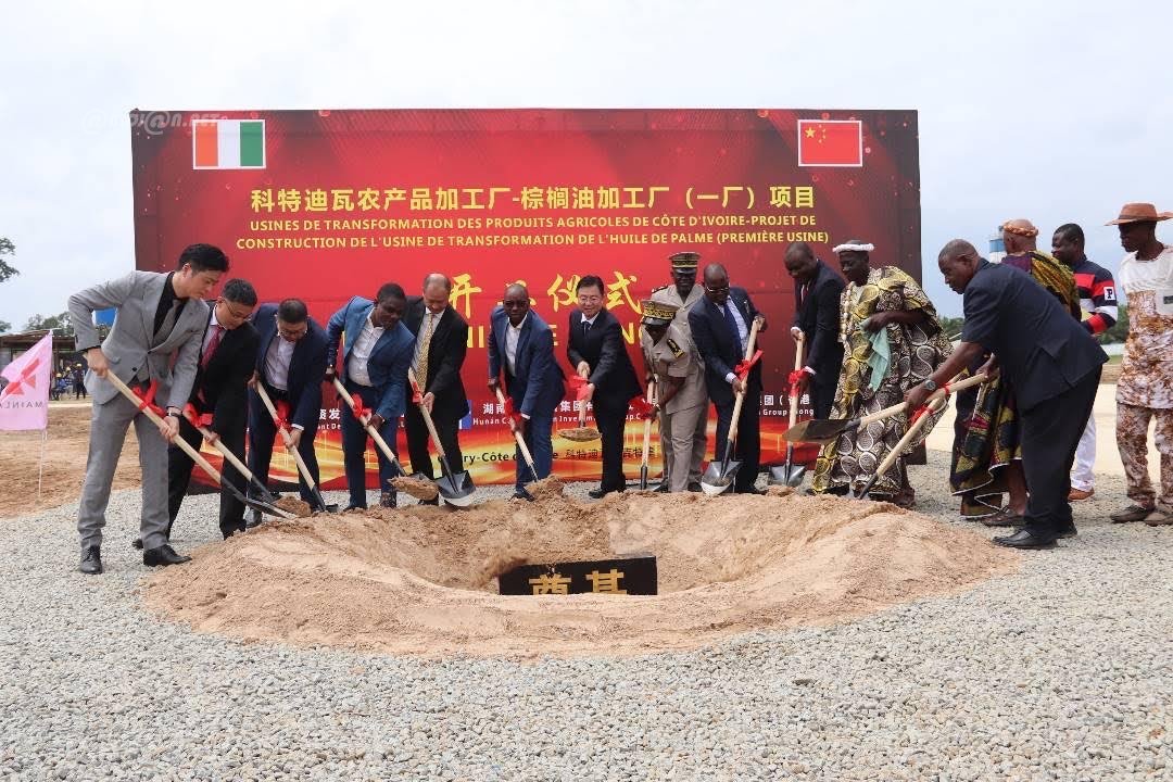 Côte d’Ivoire : les travaux de construction de l’usine production d’huile de palme lancés à Guitry