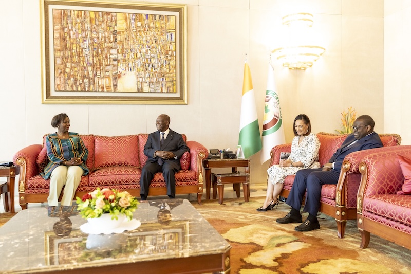 Entretien du Président de la République, S.E.M Alassane OUATTARA, avec la Secrétaire Générale de la Francophonie, Mme Louise MUSHIKIWABO