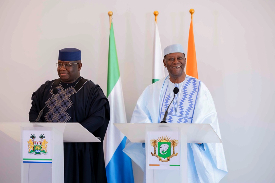 Situation sécuritaire ouest-africaine : la paix et la sécurité, des priorités pour les Présidents ivoirien Alassane Ouattara et sierra-léonais Julius Maada Bio