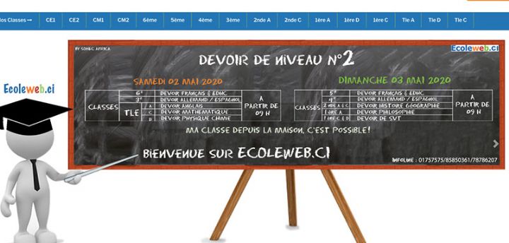 Les RDV d’ECOLEWEB.CI : Des devoirs en ligne depuis la maison, c’est possible