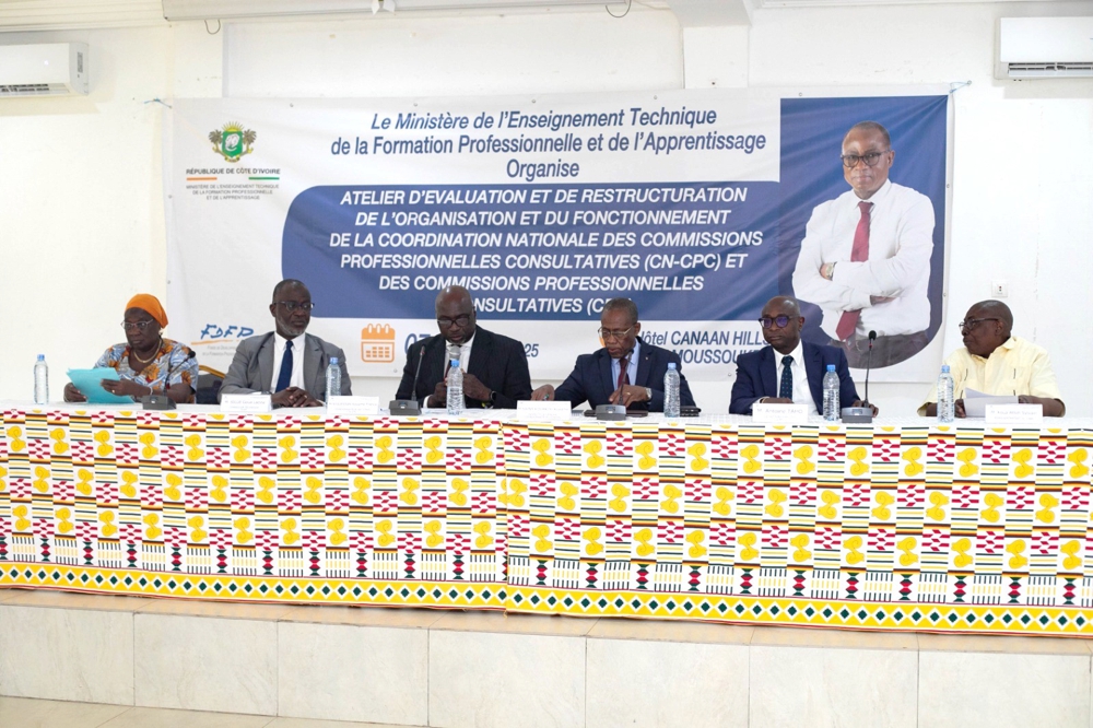 Enseignement technique et professionnel : un atelier ouvert à Yamoussoukro pour évaluer et restructurer la Coordination nationale des Commissions professionnelles consultatives permanentes