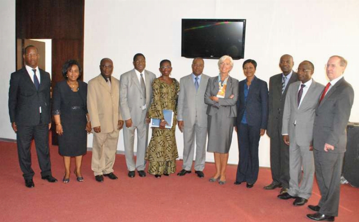 Visite de travail du Directeur Général du FMI, Mme Christine LAGARDE au Ministere de l`Economie et des Finances