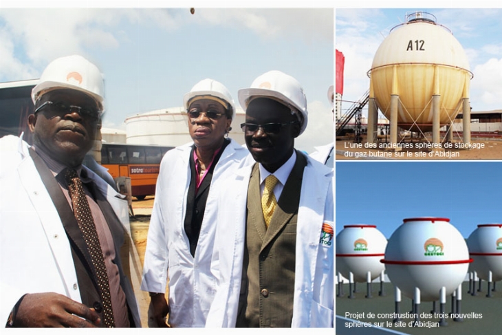 Le ministre Augustin Kouadio Komoé visite les nouveaux chantiers de gaz butane de la GESTOCI