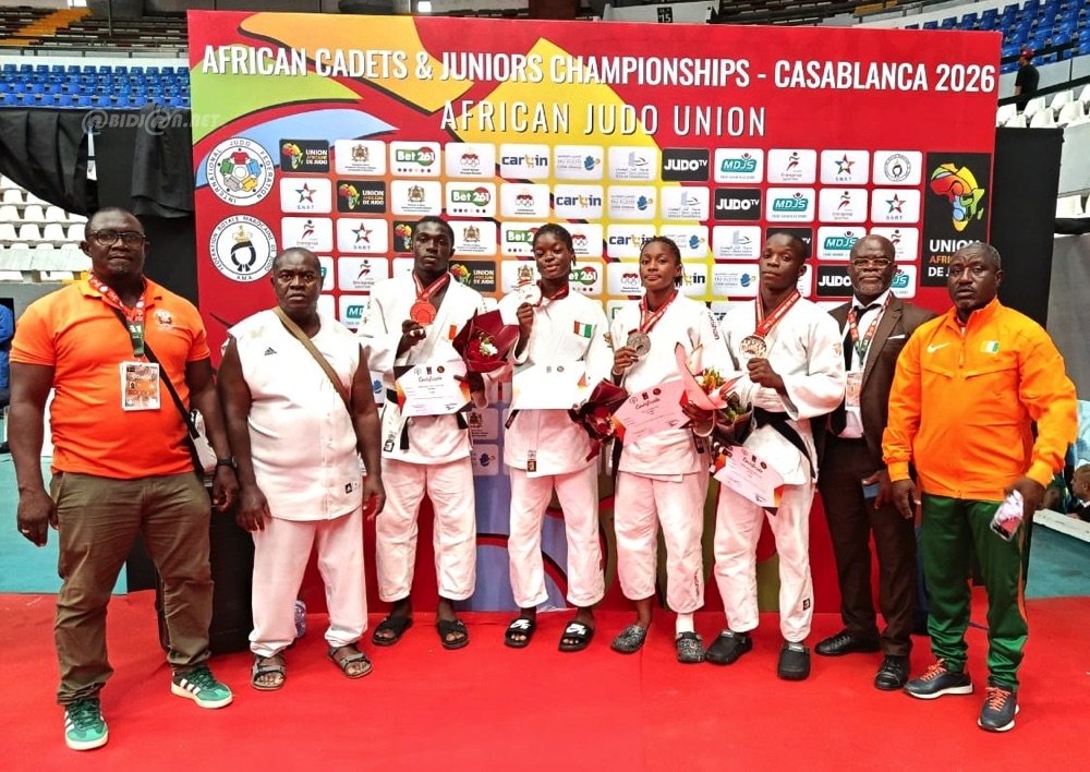 Judo / Championnats d’Afrique Judo Cadets et Juniors: la sélection ivoirienne décroche 5 médailles