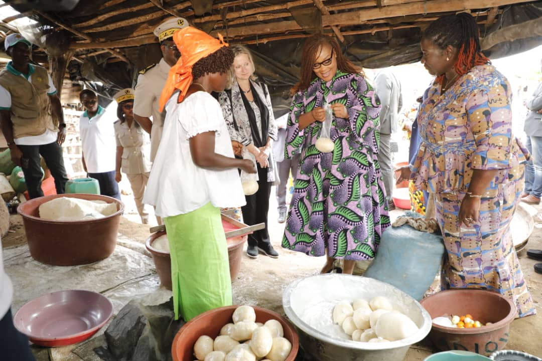 Lutte contre la pauvreté : La ministre Belmonde Dogo et une mission de la Banque Mondiale s'imprègnent des réalisations AVEC à Dabou
