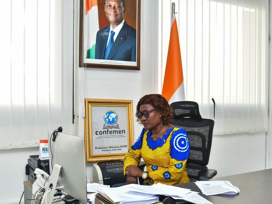 National education: Minister Mariatou Koné takes part in a webinar on innovative financing of education