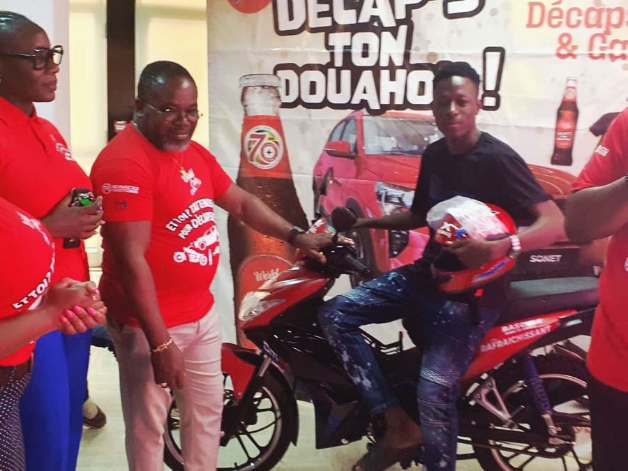 70 ans de Solibra/ Jeu promo World Cola ‘’Décap’Ston douahou’’: Kouassi Boni Constant (Résidant à Bouaké) lauréat de la 8e moto