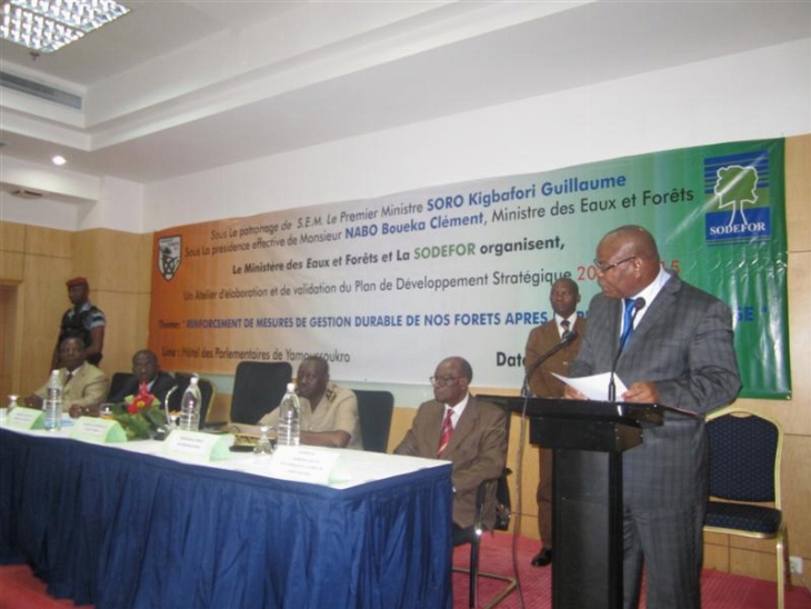 Ouverture de l’atelier d’élaboration et de validation du Plan de Développement Stratégique 2012-2015 de la Sodefor - Allocution du Ministre Nabo Clément