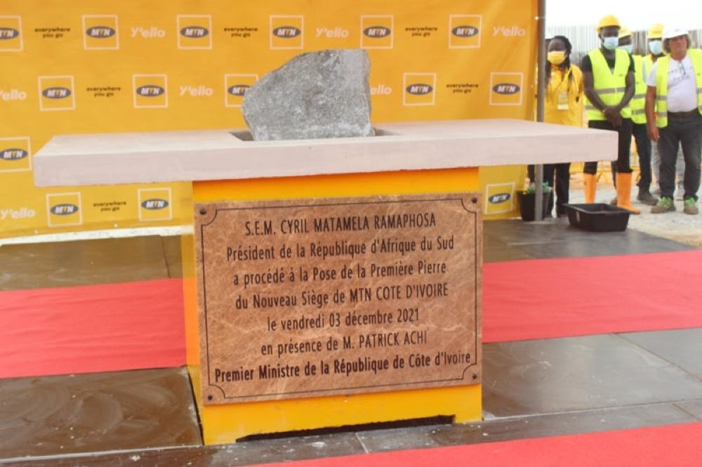 MTN Côte d'Ivoire lance la construction de son siège en présence de Cyril Ramaphosa