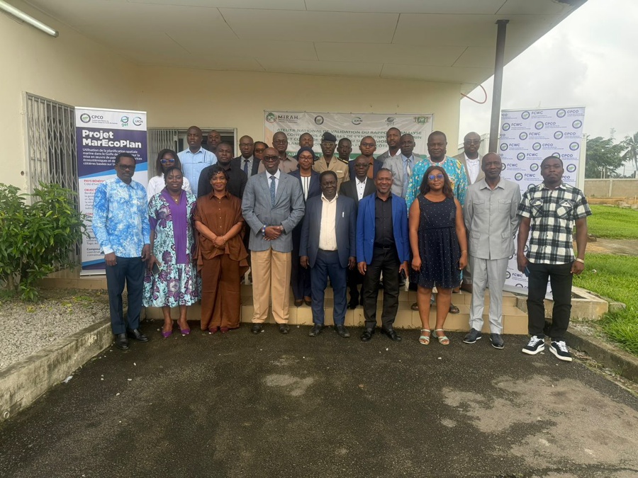 Planification spatiale marine: la Côte d’Ivoire valide les données stratégiques du Sud-Comoé pour une gestion durable du littoral