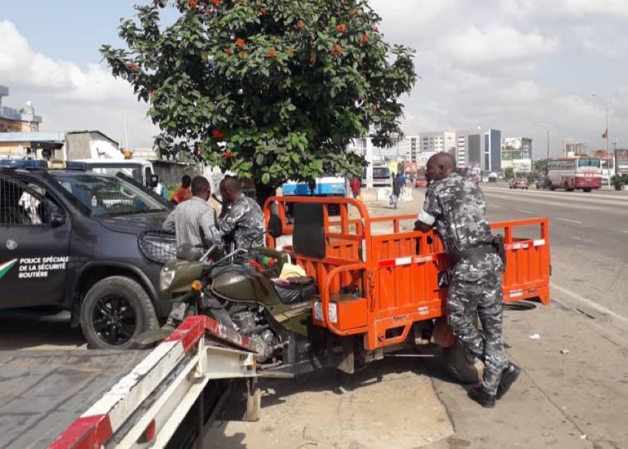 Sécurité routière : 07 tricycles et des motos saisis par la Police spéciale à Abidjan