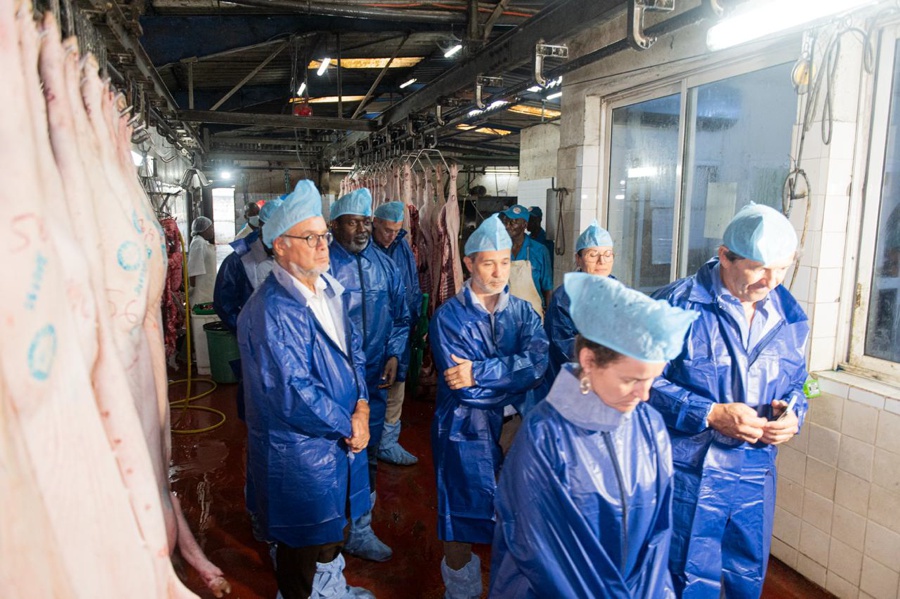 Sécurité sanitaire des aliments: le MIRAH et une délégation de l’UE visitent l’abattoir porcin de Yopougon