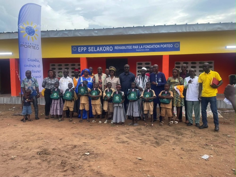 Sifié : la Fondation PORTEO réhabilite des salles de classe et renforce les infrastructures scolaires