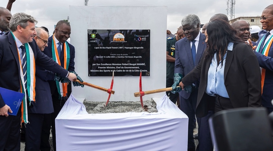 Transport urbain : les travaux de construction de la ligne de Bus Rapid Transit Yopougon-Bingerville, longue de 20 km lancés