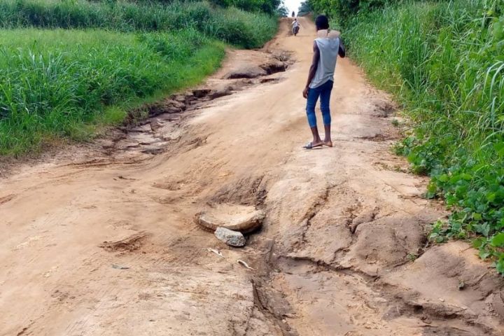 Le tronçon de Montézo- Oghlwapo dans un état de dégradation