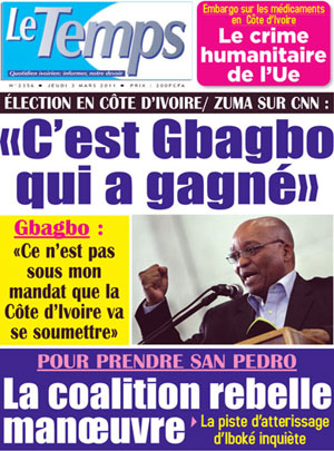 Plausible be quiet Often spoken Titrologie de Le Temps N°2356 du jeudi 3 mars 2011 - Abidjan.net Titrologie