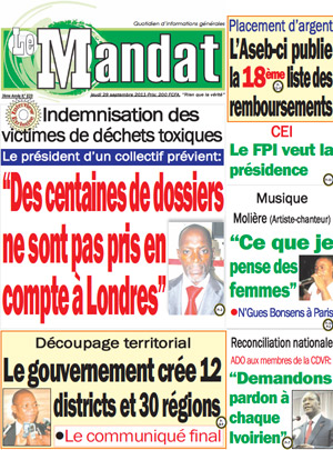 Le Mandat N° 623