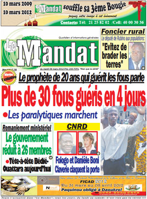 Le Mandat N° 738