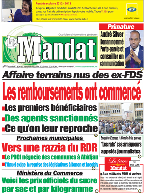 Le Mandat N° 836