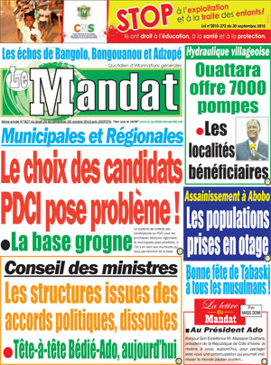 Le Mandat N° 927