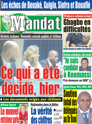 Le Mandat N° 1020