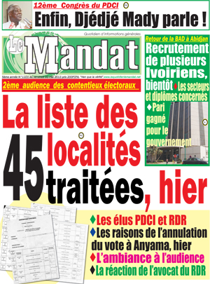 Le Mandat N° 1101