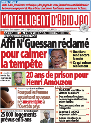 L’intelligent d’Abidjan N° 2862