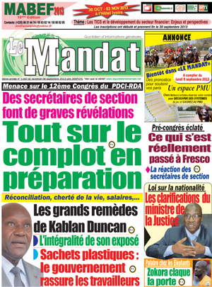 Le Mandat N° 1182