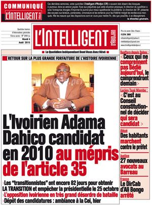 L’intelligent d’Abidjan N° 3444