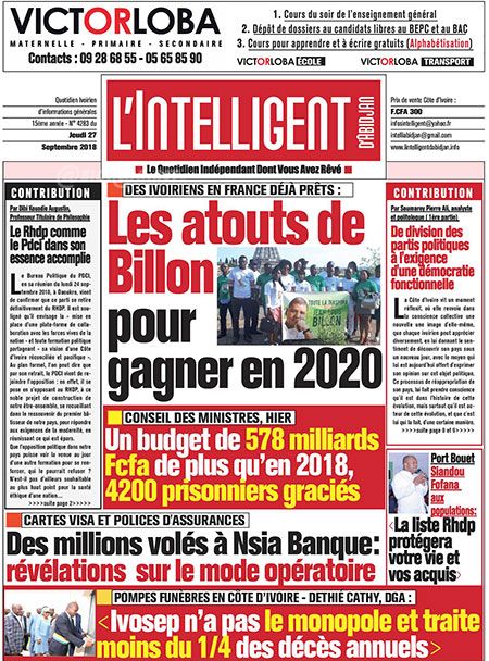 L’intelligent d’Abidjan N° 4283